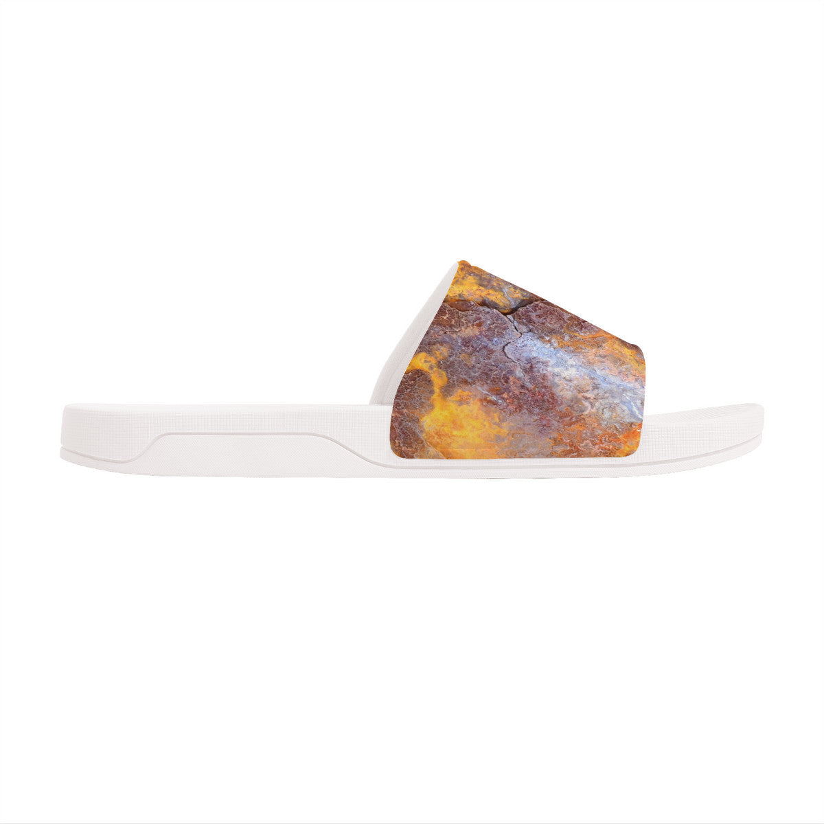 White Tuscany Stone Resort Slides, Open Toe Easy Wearing Everyday Footwear