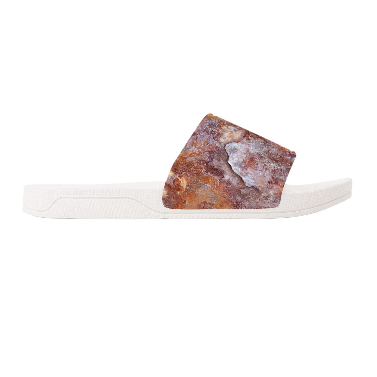 White Tuscany Stone Resort Slides, Open Toe Easy Wearing Everyday Footwear