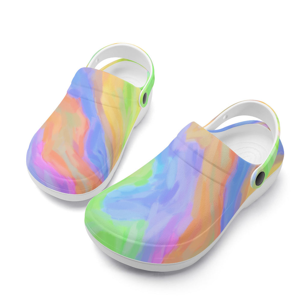 Candy Colour Unisex Lightweight Nursing Shoes, No Hole Croc Style Clogs