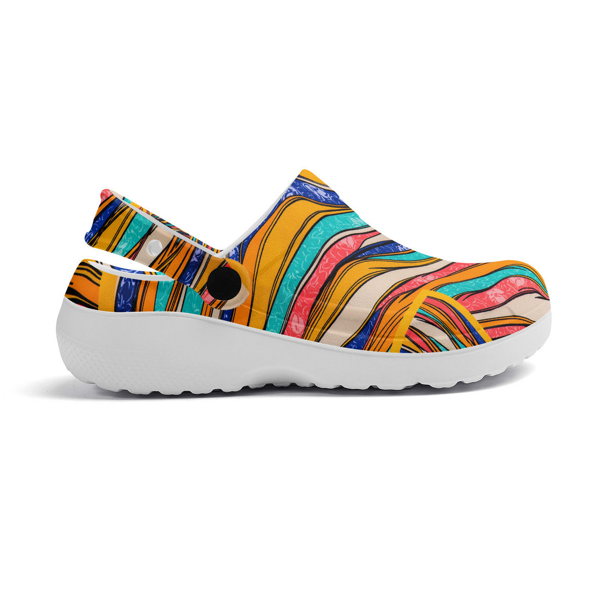 Flamboyant Colorful Clogs, Unisex Easy Slip-On Summer Sandals, Fashionista Style