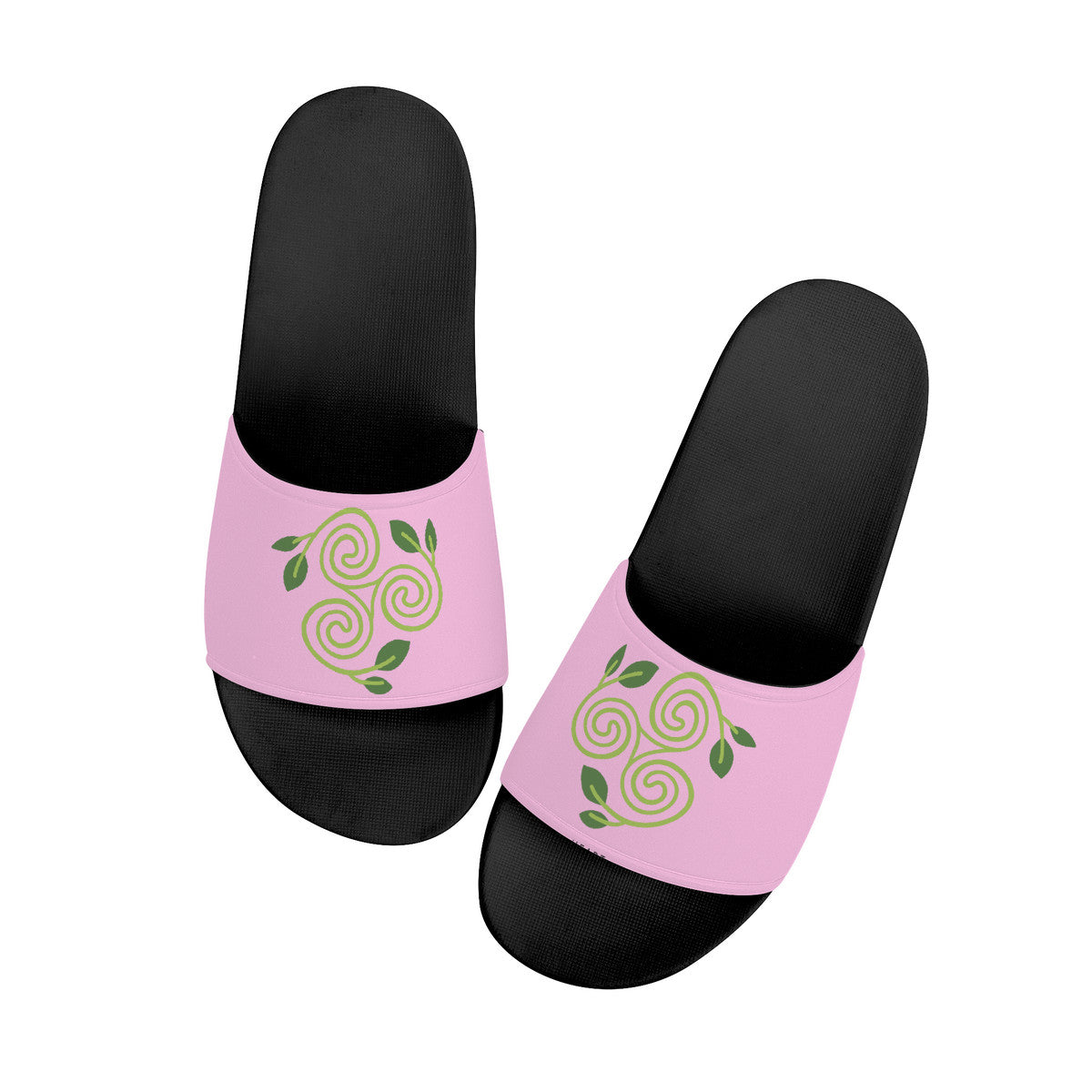 Pagan Heart on Pink & Black Slide Sandals