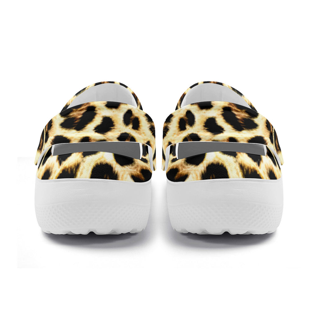Stylish Leopard Print Cheetah Clogs, Lightweight EVA Fashionable Shoes