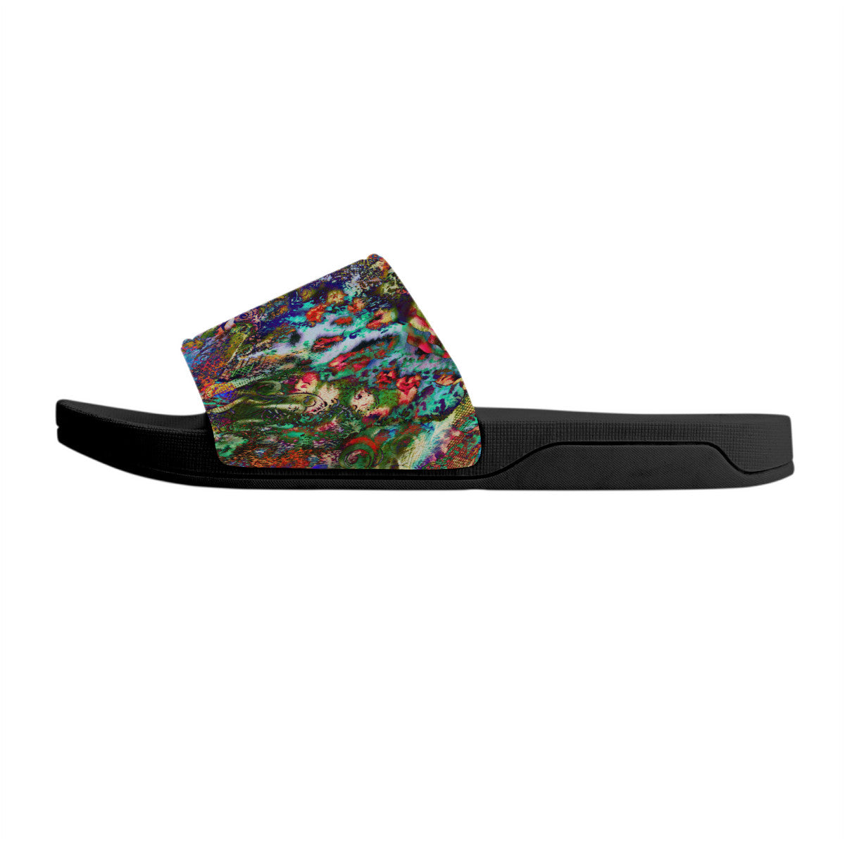 Abstract Design Black Slides, Casual Summer Flip-Flops for Men & Women