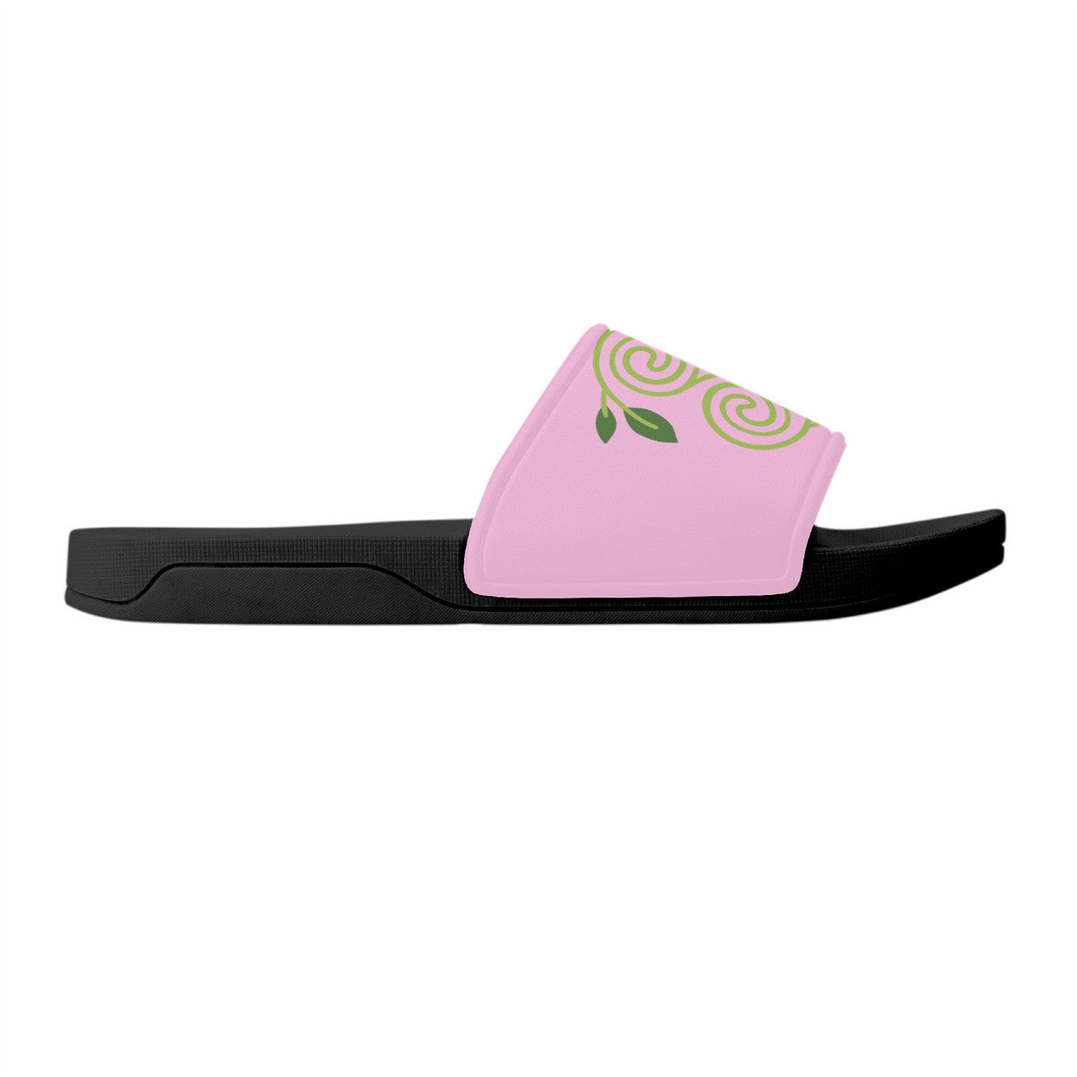 Pagan Heart on Pink & Black Slide Sandals
