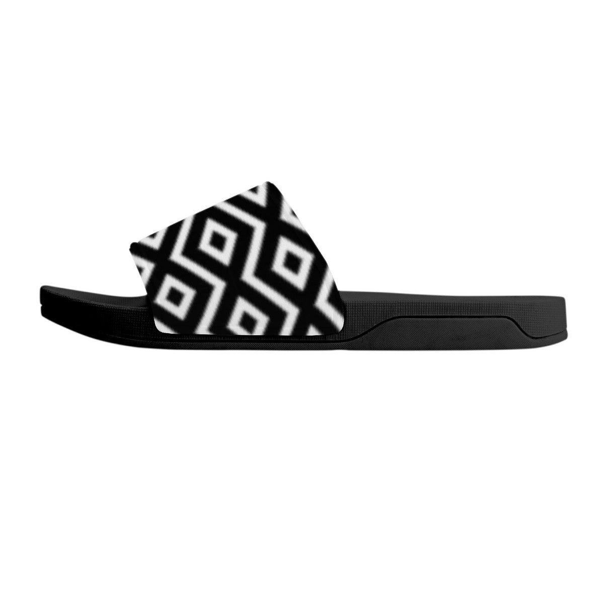 Black & White Sandals, Unisex Batik Fashion Slides, Casual Flip-Flops