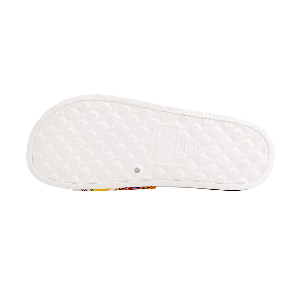 Colorful White Fashionable Slides, Open Toe Summer Beach Shoes