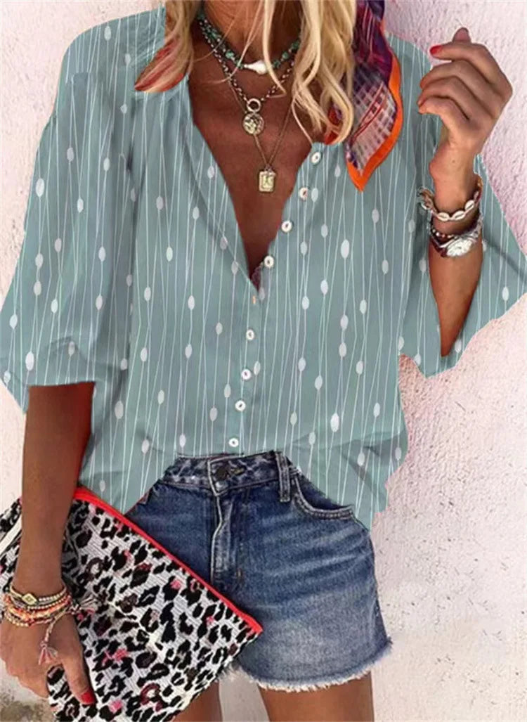 Bohemian Blouse , Summer Casual Shirt Fashionable Vintage Tops