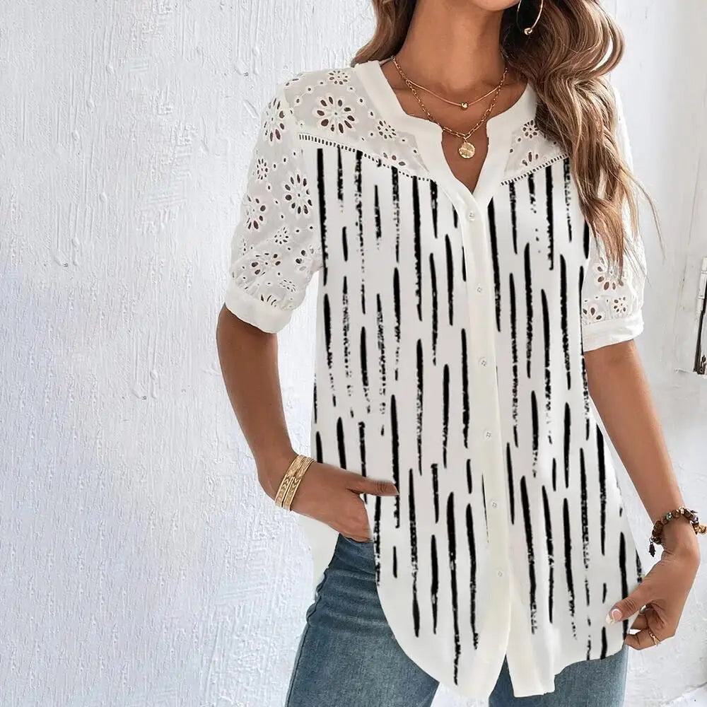 Women Lace Shirt, Casual Loose Elegant Blouse, Good for any Occasion