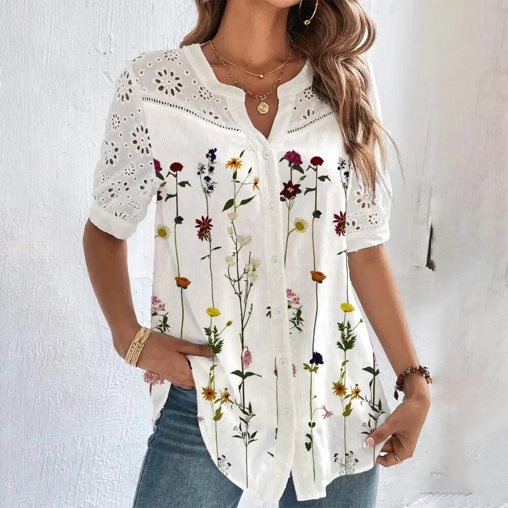 Women Lace Shirt, Casual Loose Elegant Blouse, Good for any Occasion