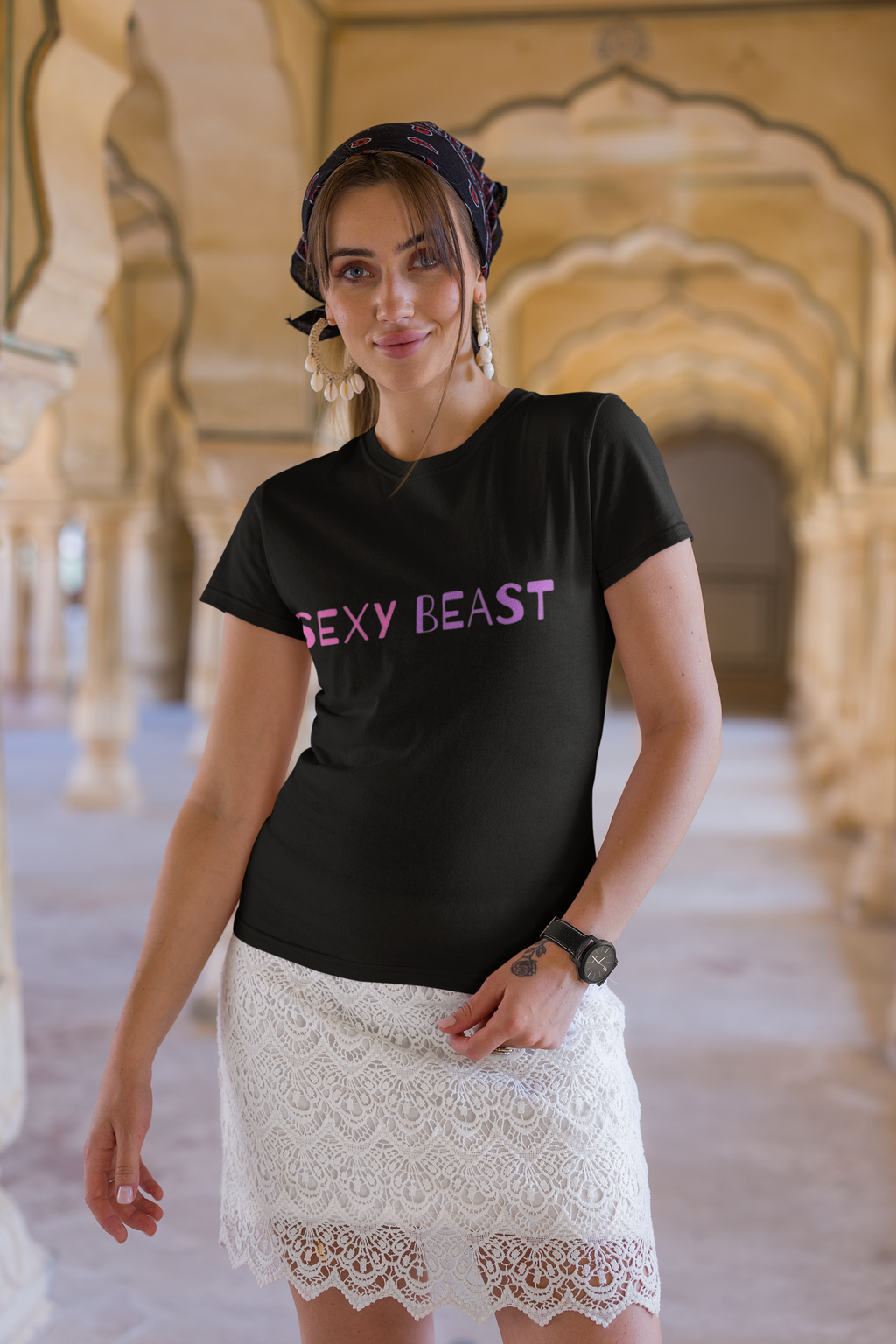 Classic Womens Crewneck T-shirt | SEXY BEAST