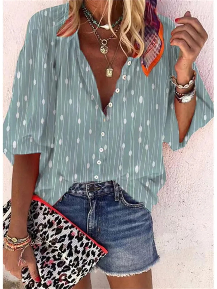 Bohemian Blouse , Summer Casual Shirt Fashionable Vintage Tops