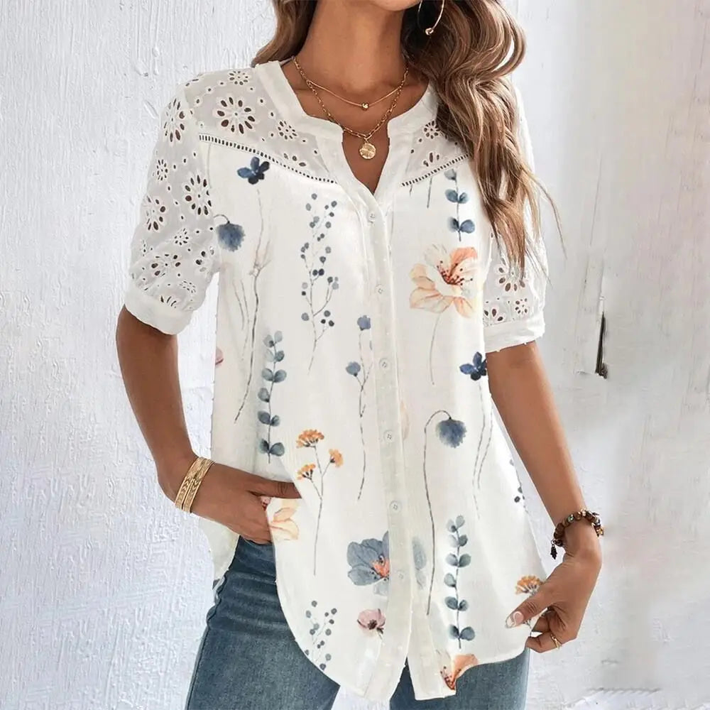 Women Lace Shirt, Casual Loose Elegant Blouse, Good for any Occasion