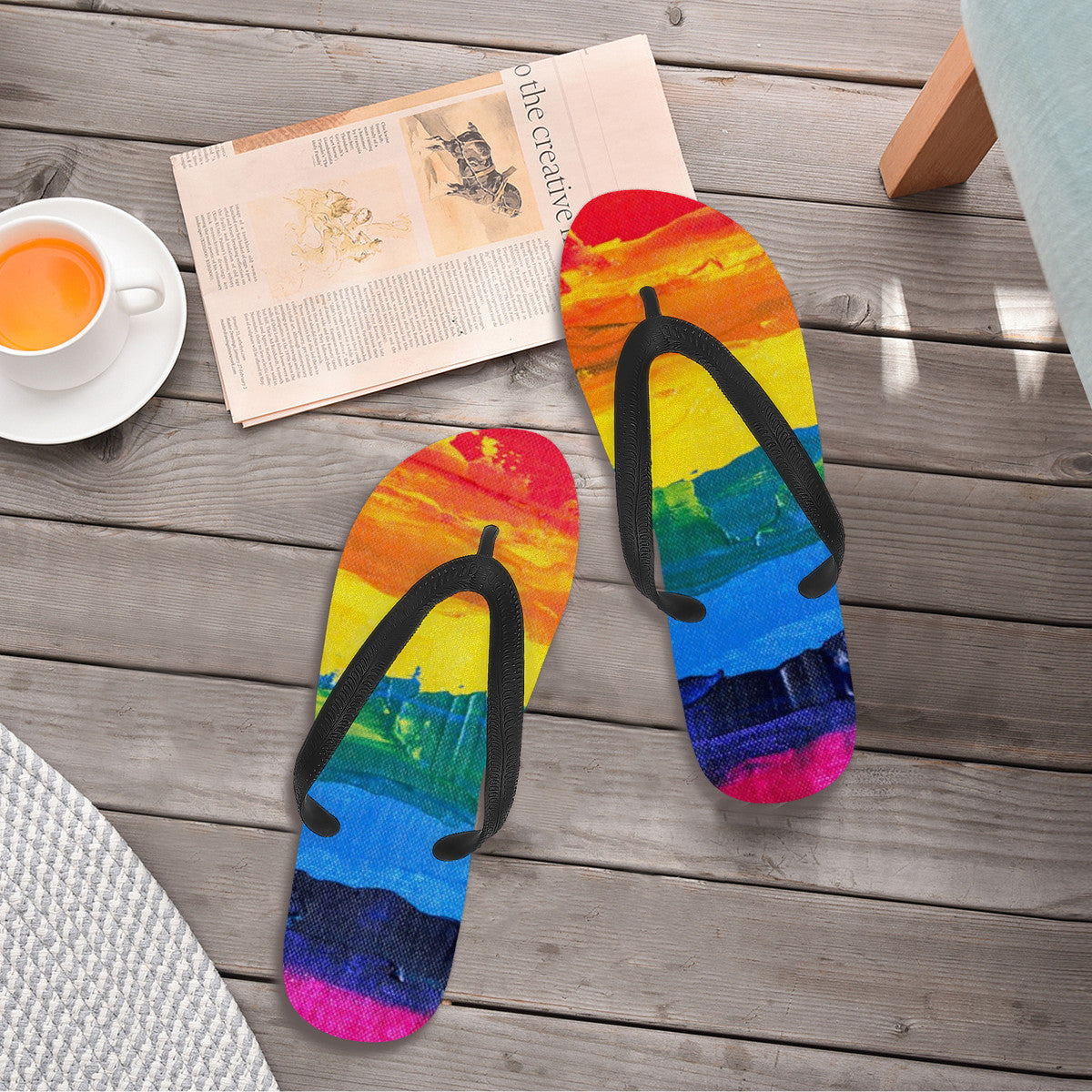 Vibrant Colorful Flip-Flops