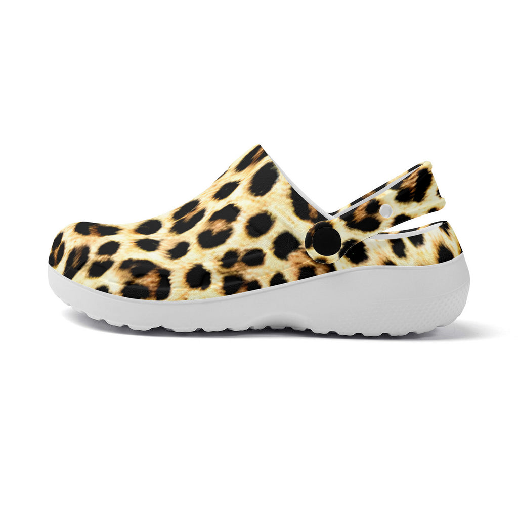 Stylish Leopard Print Cheetah Clogs, Lightweight EVA Fashionable Shoes