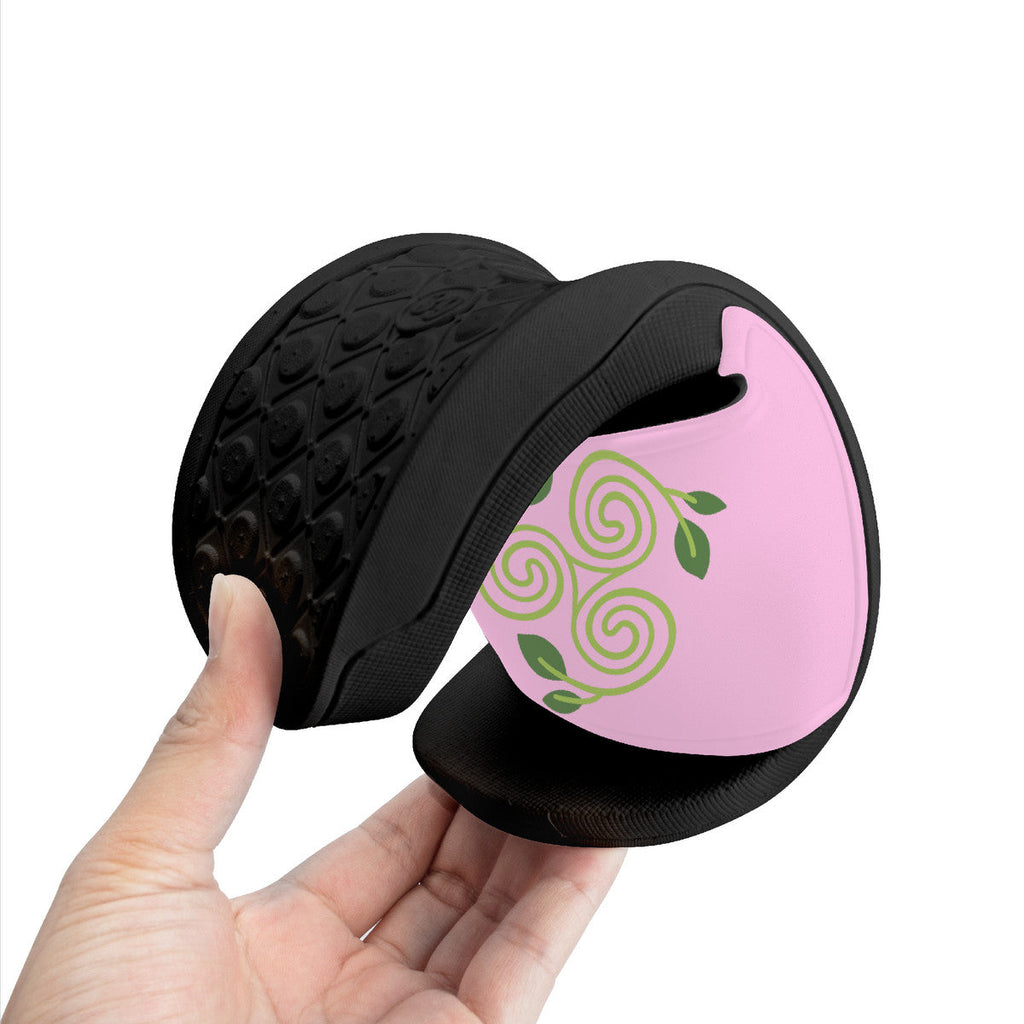 Pagan Heart on Pink & Black Slide Sandals