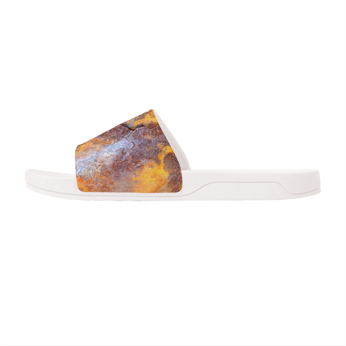 White Tuscany Stone Resort Slides, Open Toe Easy Wearing Everyday Footwear