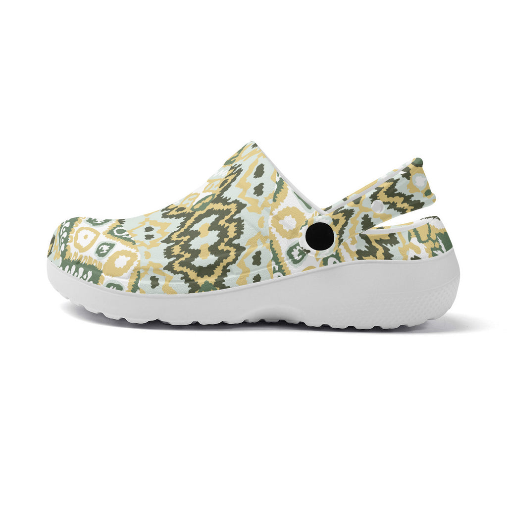 Boho Graphic Clogs, Unisex Sandals for Work and Play, Non-Slip Water Shoes