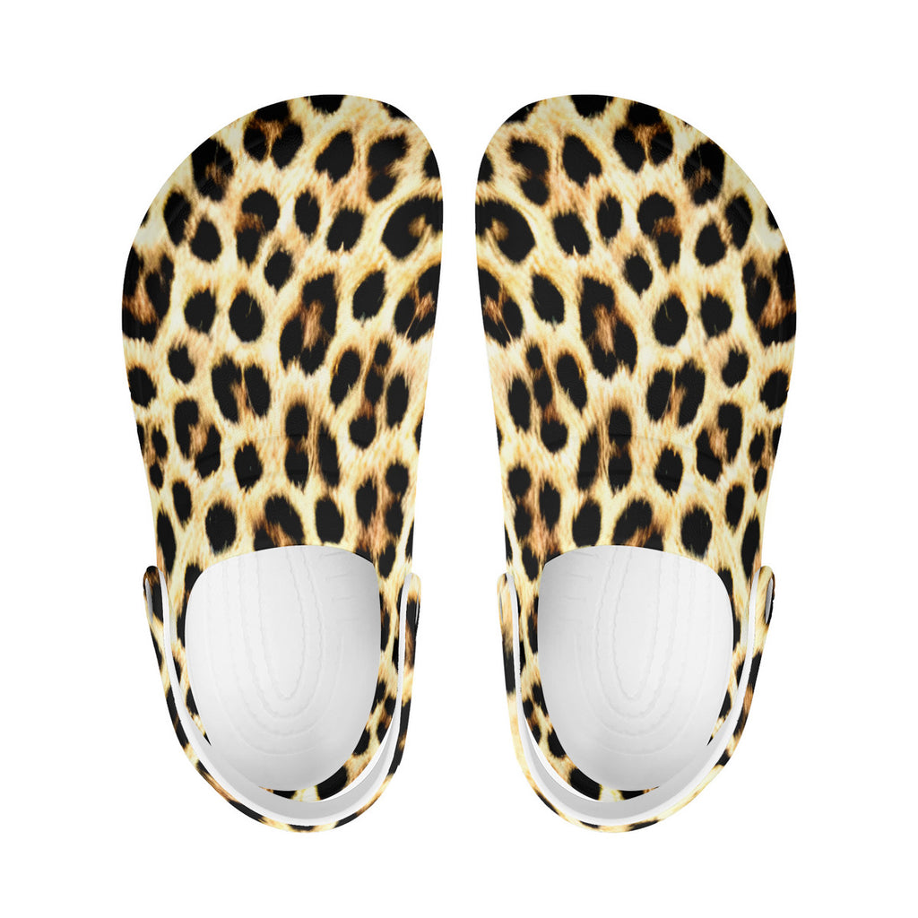 leopard cheetah print stylish womens clogs, sexy teenage girl shoes