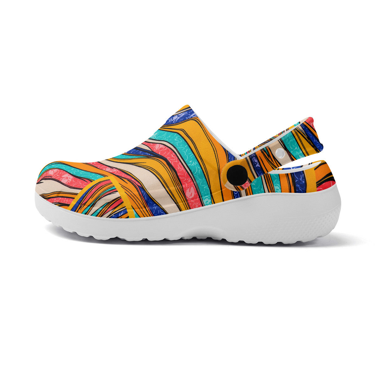 Flamboyant Colorful Clogs, Unisex Easy Slip-On Summer Sandals, Fashionista Style