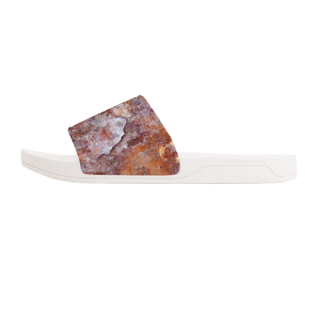 White Tuscany Stone Resort Slides, Open Toe Easy Wearing Everyday Footwear