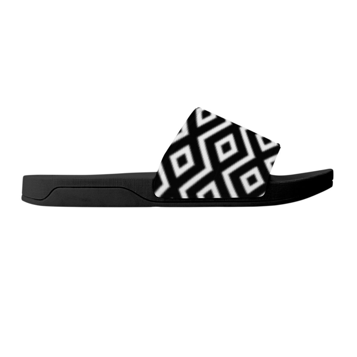 Black & White Sandals, Unisex Batik Fashion Slides, Casual Flip-Flops