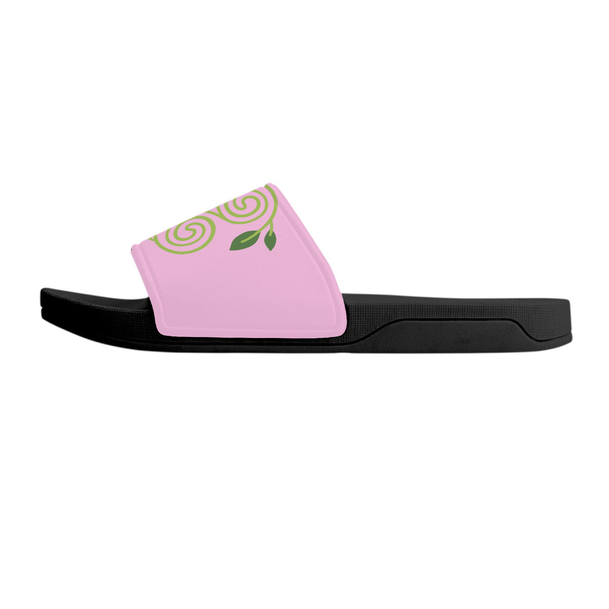 Pagan Heart on Pink & Black Slide Sandals