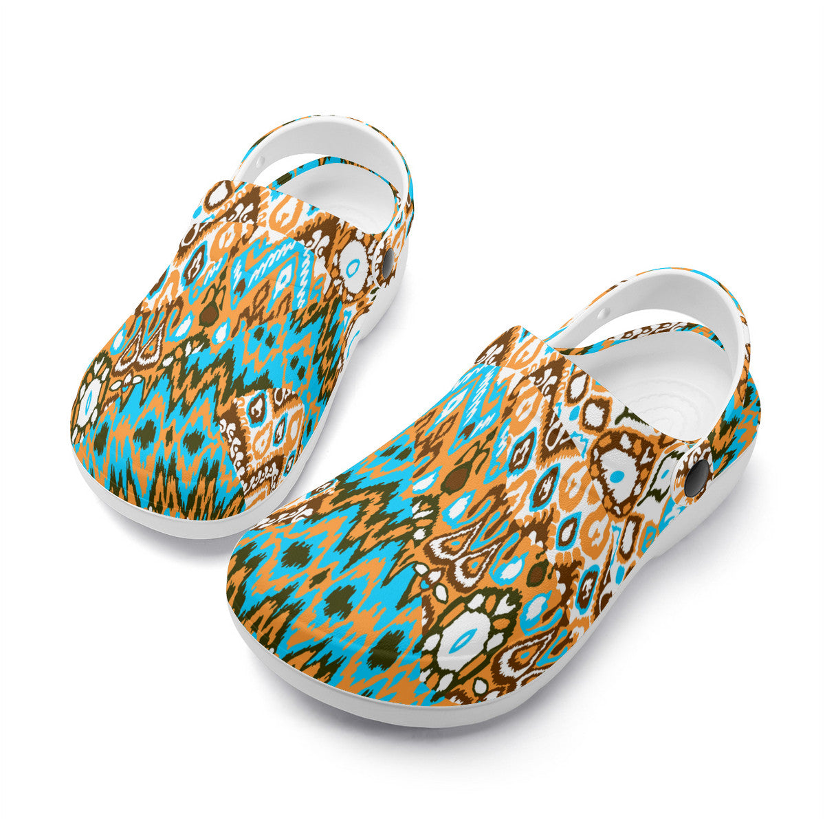 Boho Pattern Clogs, Unisex Bohemian Fashion Summer Sandals