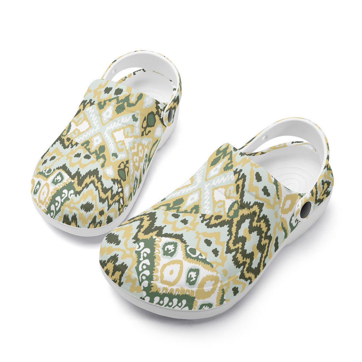 Boho Graphic Clogs, Unisex Sandals for Work and Play, Non-Slip Water Shoes