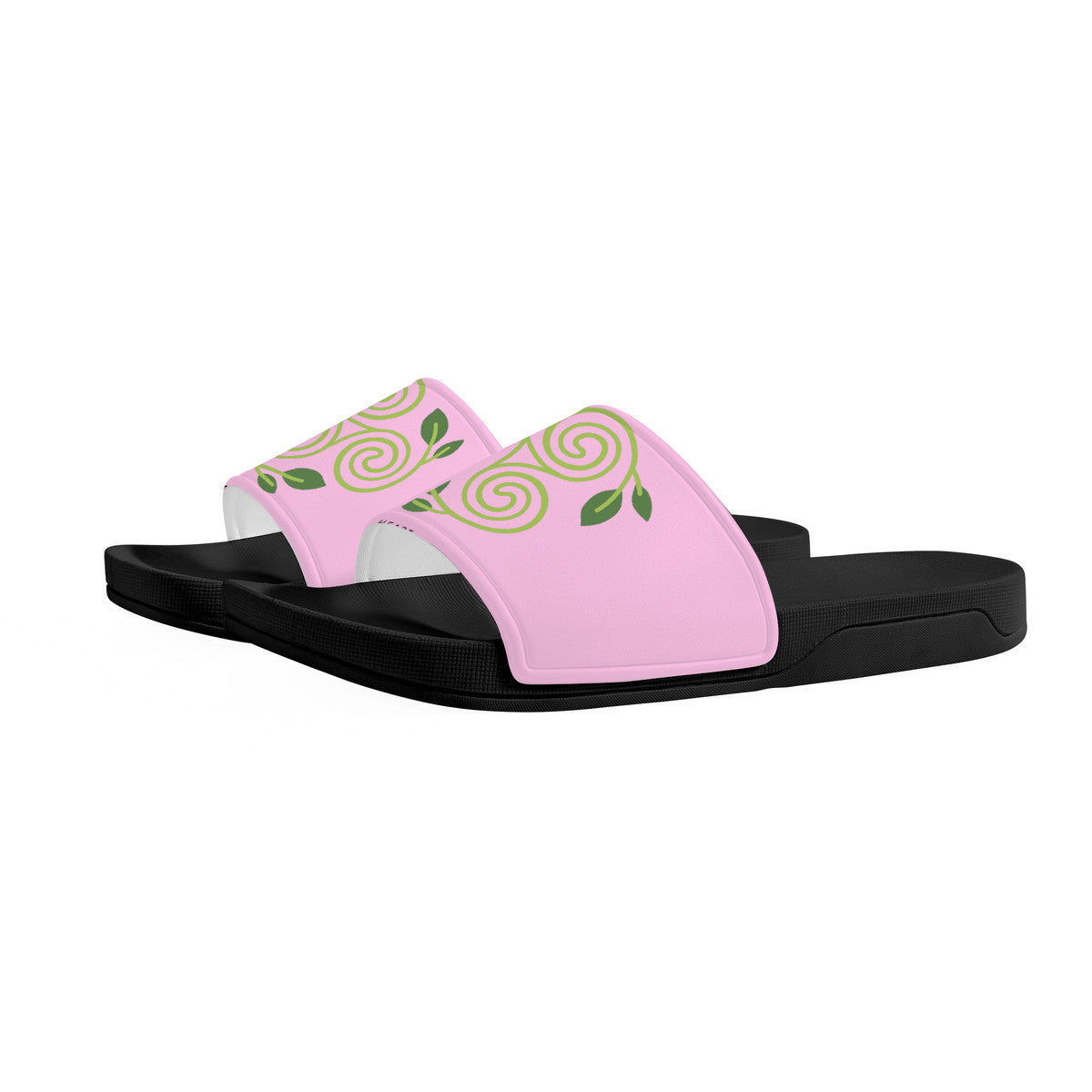Pagan Heart on Pink & Black Slide Sandals