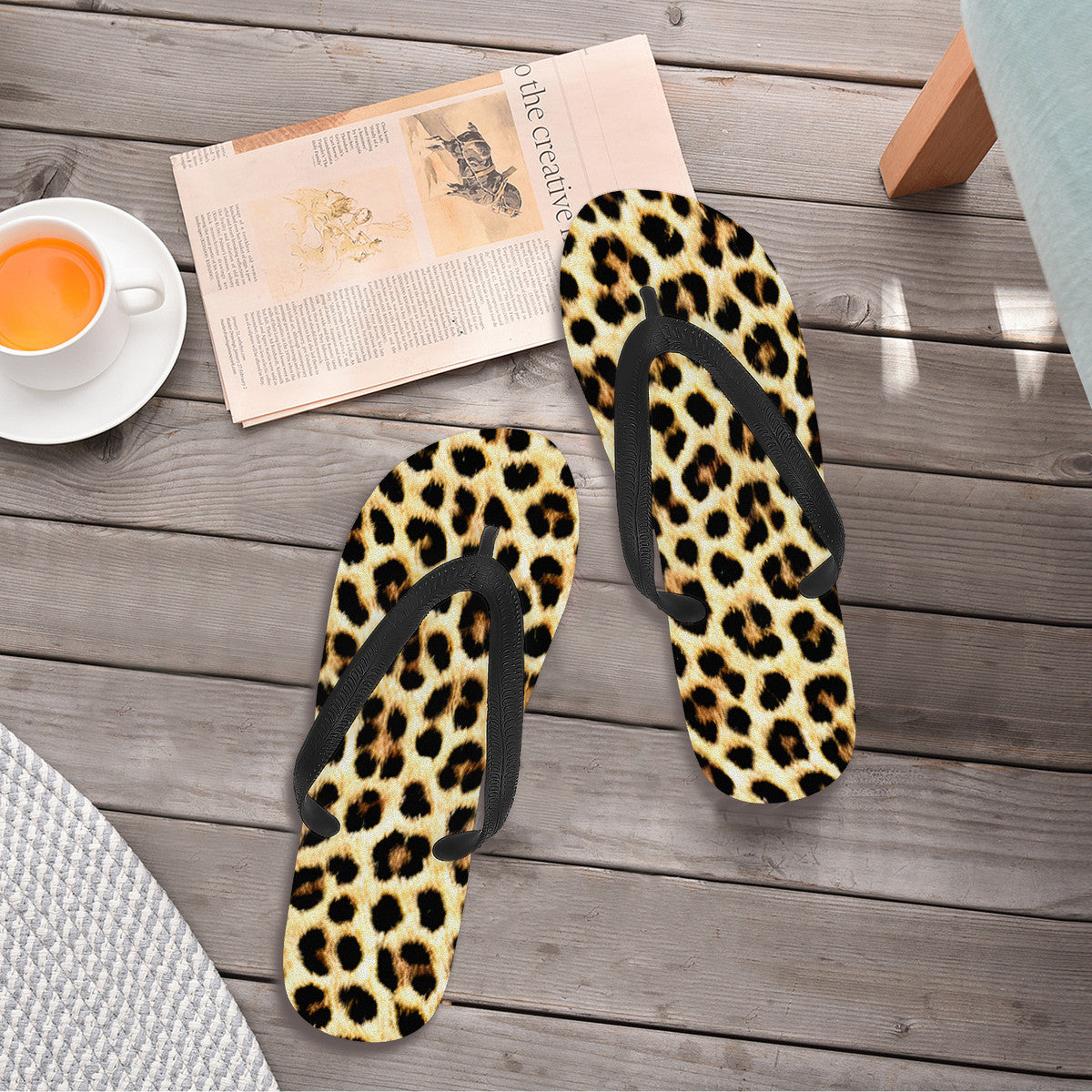 Cheetah Skin Flip Flops