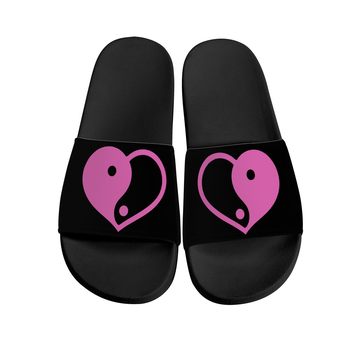 Women's Black Flip-Flops, Yang Ying Purple Heart Slide Sandals