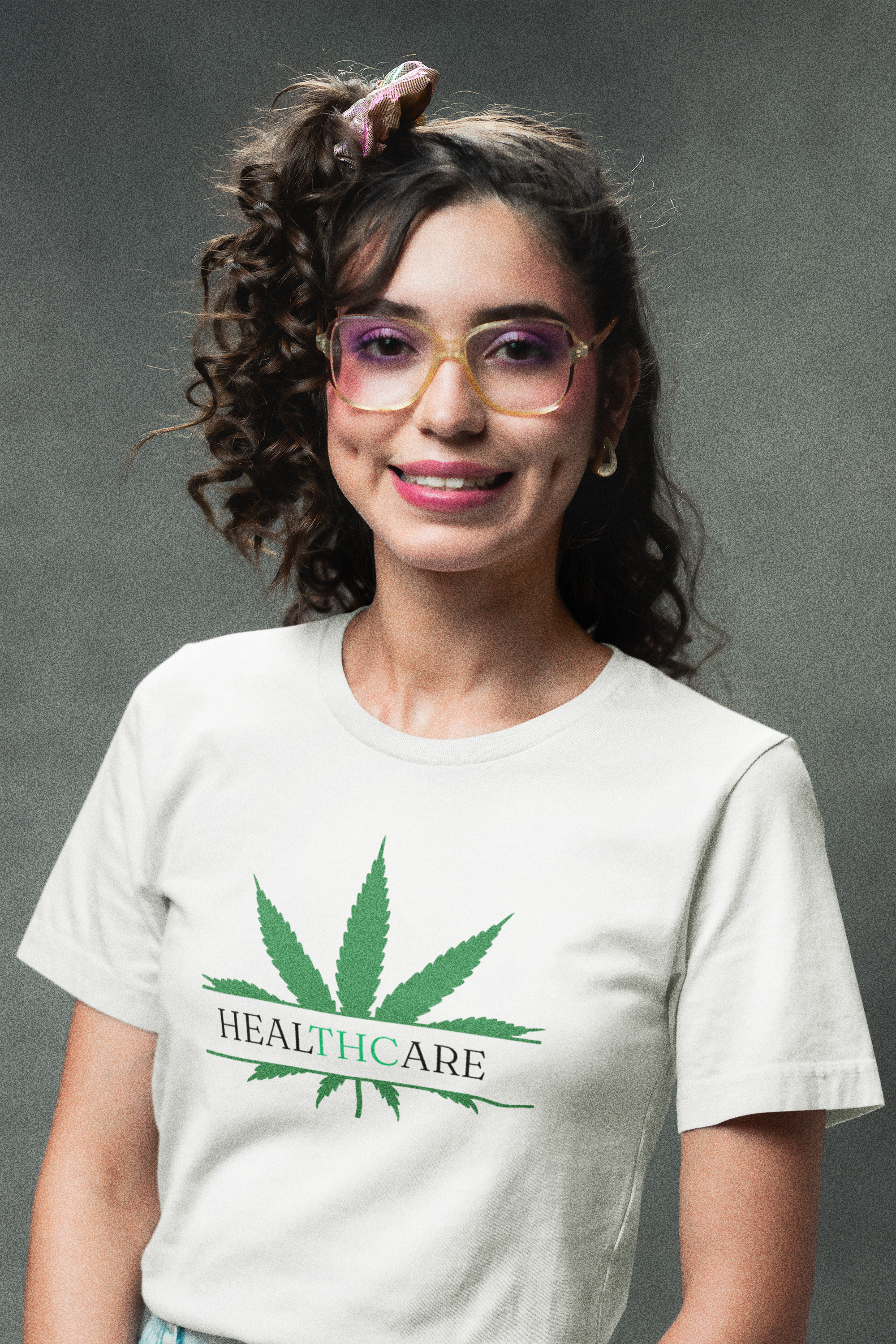 THC Healthcare Unisex T-Shirt with Marijuana Leaf Graphic
