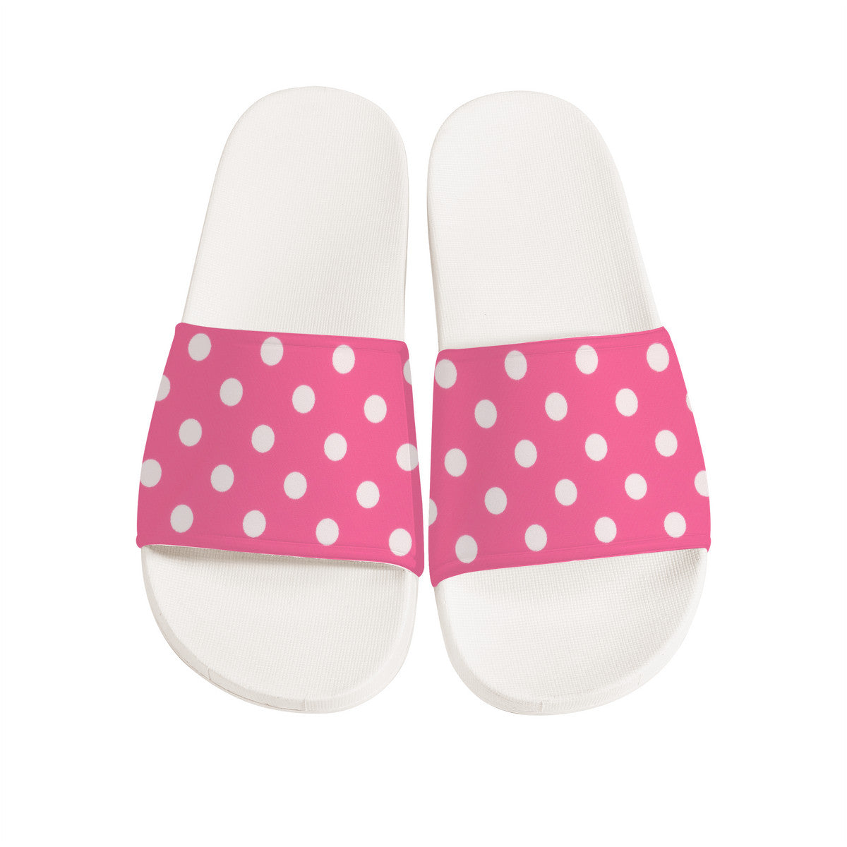 polka dot shoes, fashionable slides, pink polka dot footwear