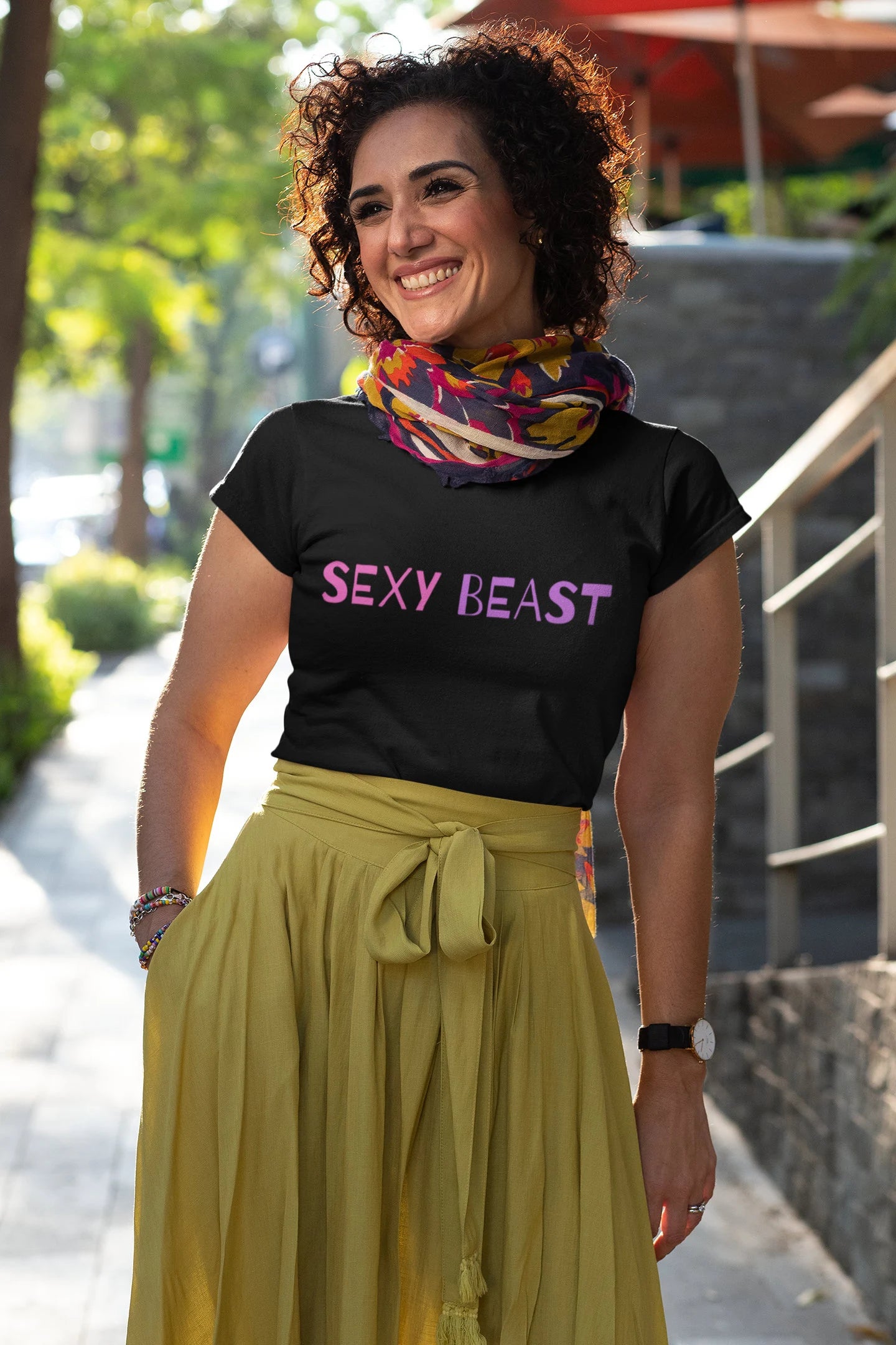 sexy beast tee shirt, black slim fit women's tee, teenage girl tops