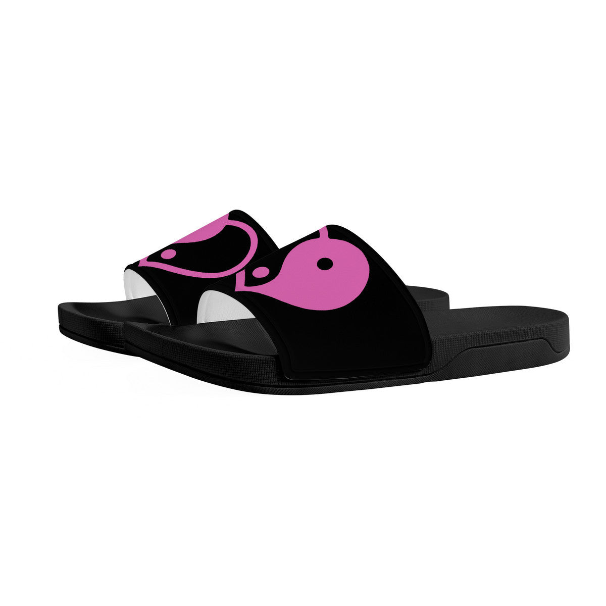 Women's Black Flip-Flops, Yang Ying Purple Heart Slide Sandals