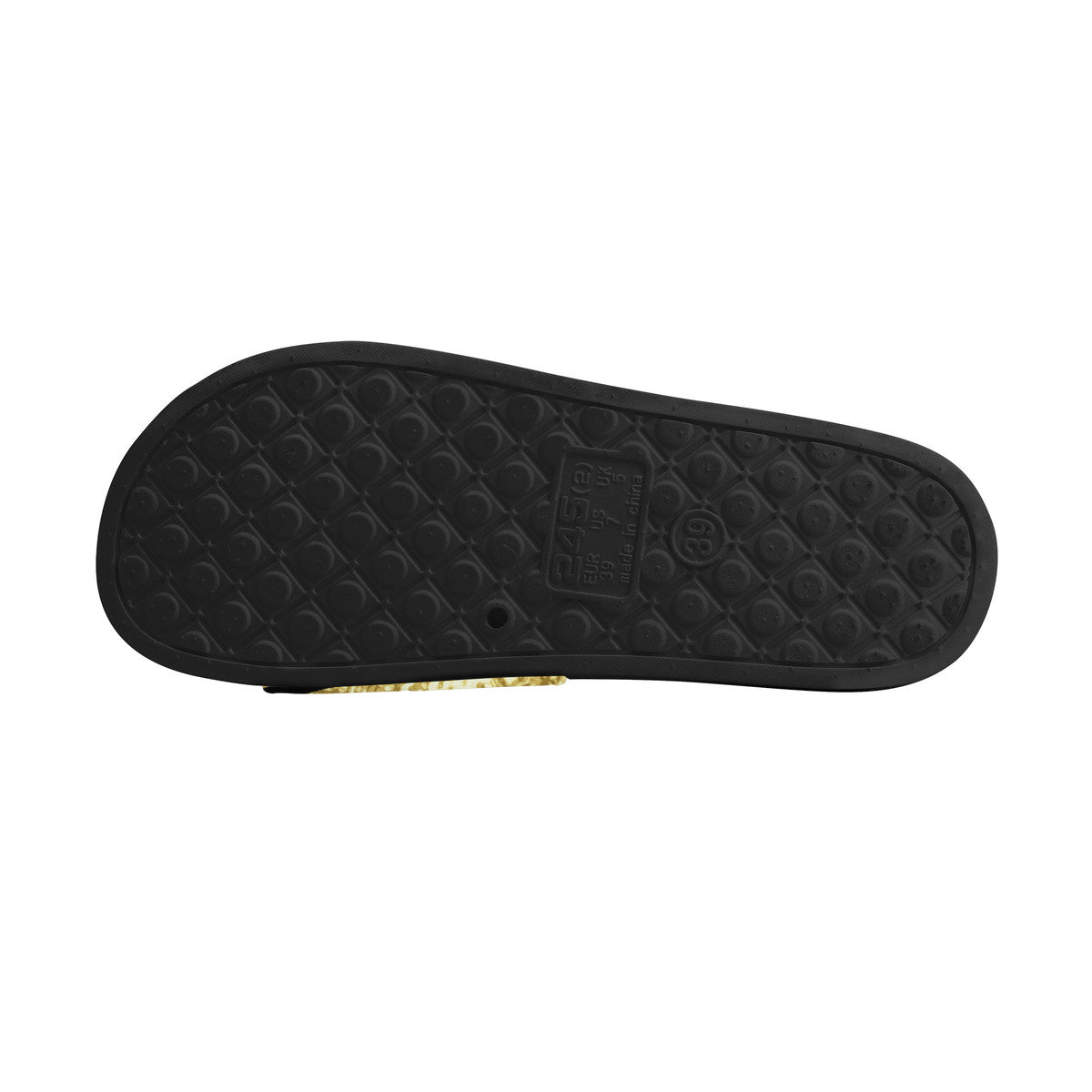 Stylish Black & Gold Unisex Slides, Great Summer Vacation Travel Footwear