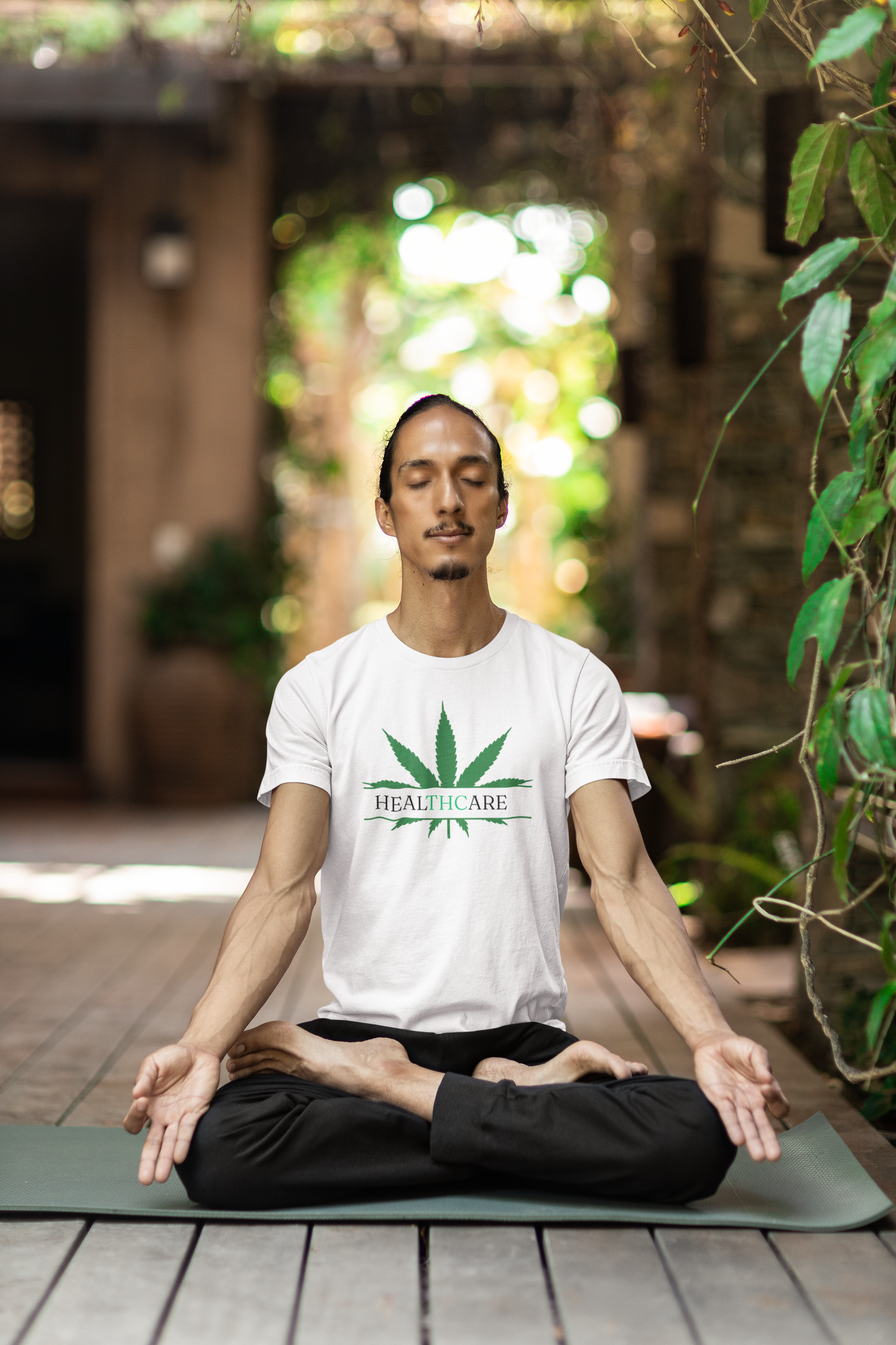 THC Healthcare Unisex T-Shirt with Marijuana Leaf Graphic