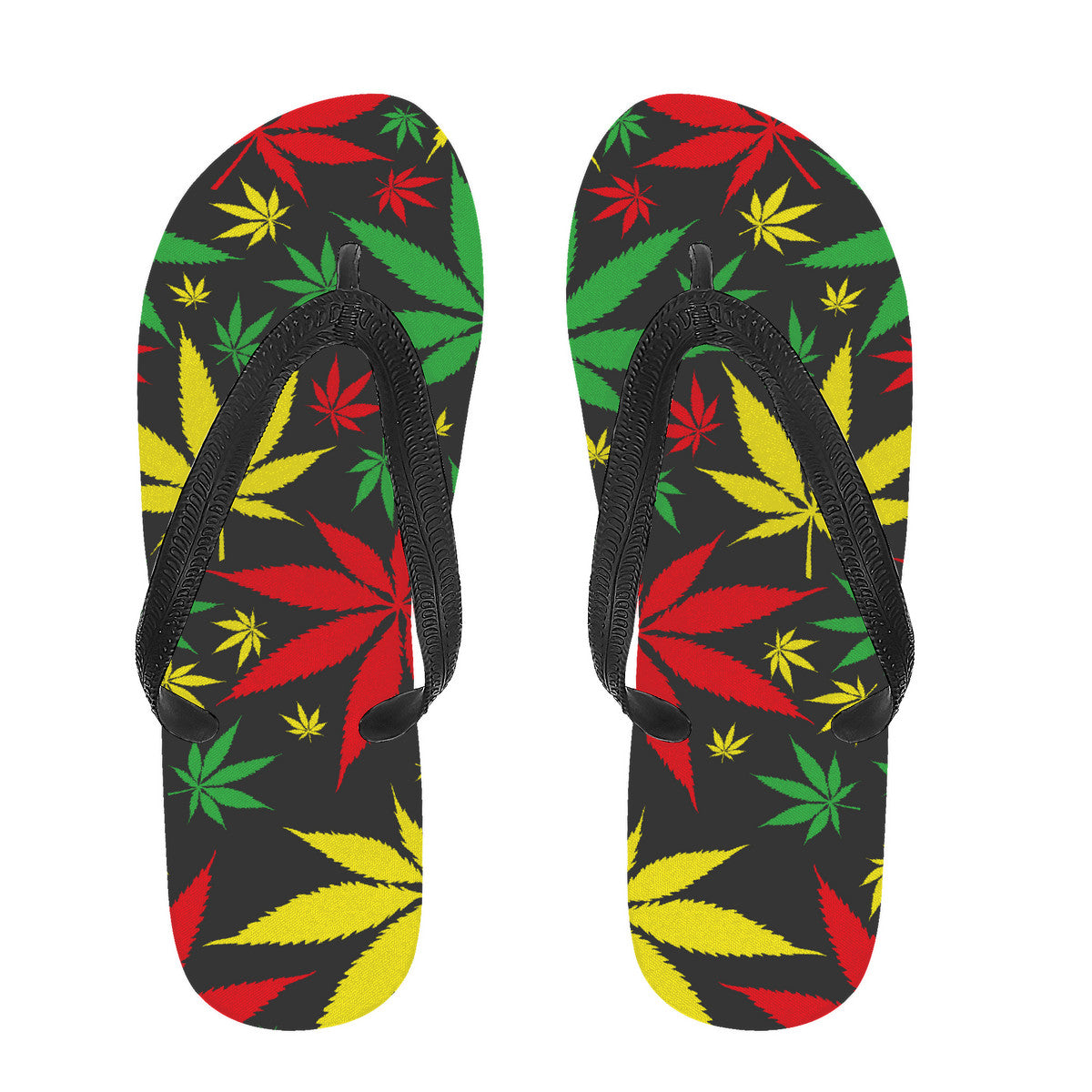 Colorful Cannabis Leaf Flip Flops