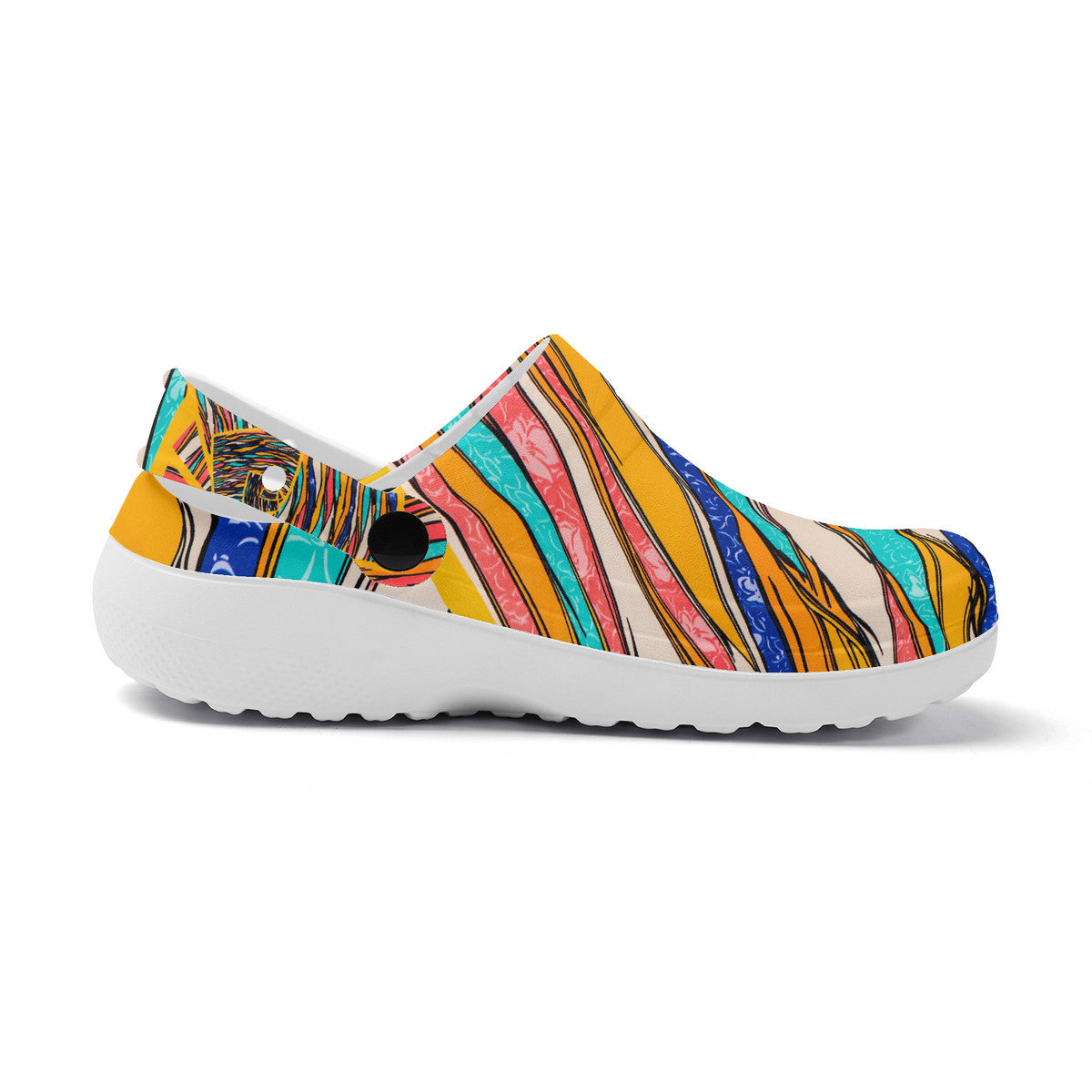 Flamboyant Colorful Clogs, Unisex Easy Slip-On Summer Sandals, Fashionista Style