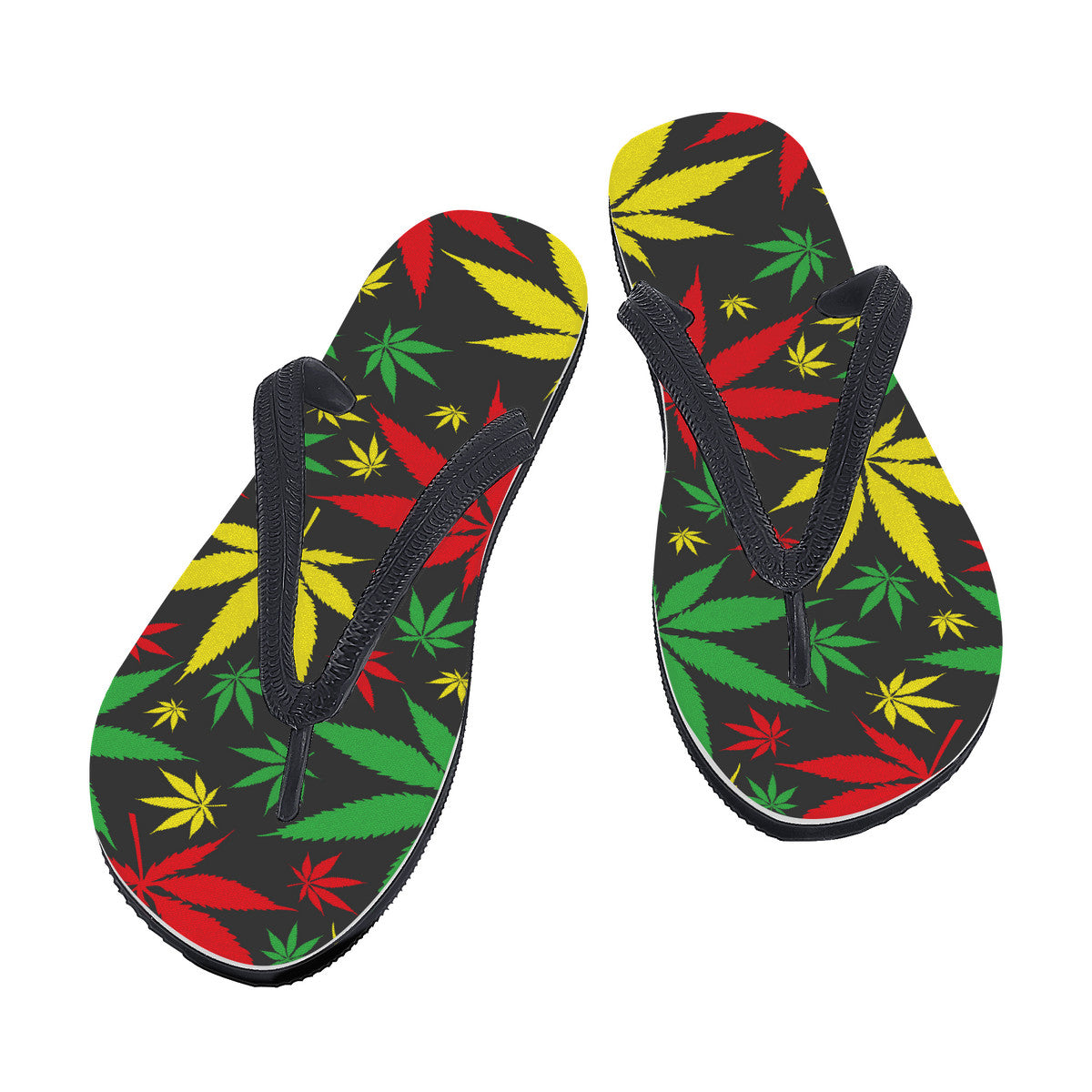 Colorful Cannabis Leaf Flip Flops