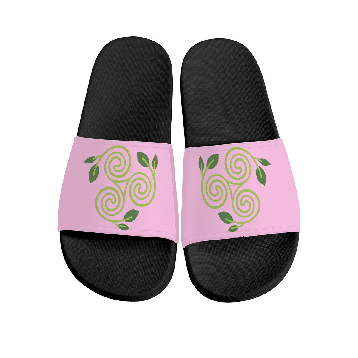 Pagan Heart on Pink & Black Slide Sandals