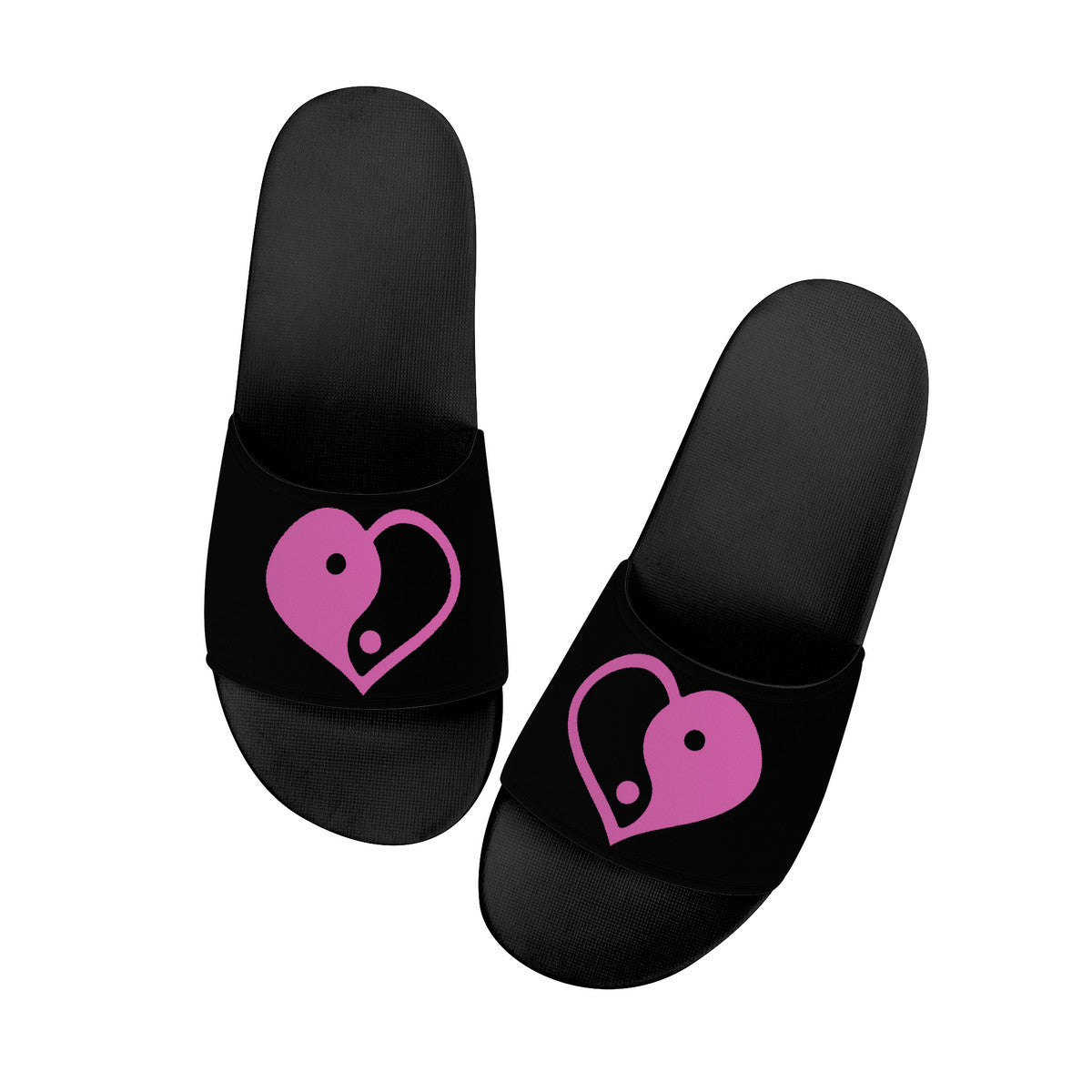 Women's Black Flip-Flops, Yang Ying Purple Heart Slide Sandals