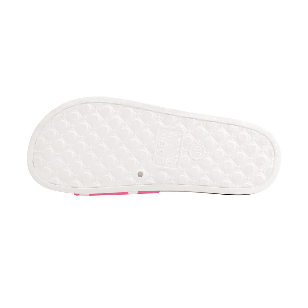 Pink with White Polka Dots Women's Fashion Slides, Slip-On Easy